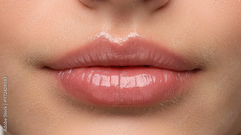 Obraz premium Cold sores development on lips in close-up view standard image healthcare environment focused concept