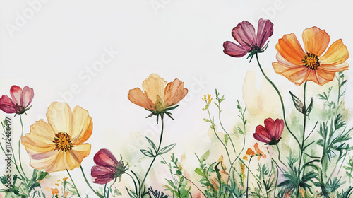 Wallpaper Mural Elegant wedding invitation card background vector. Minimal hand painted watercolor botanical flowers texture template background. Design for wedding, vip cover, poster, rsvp moderncard.Valentine's Day Torontodigital.ca