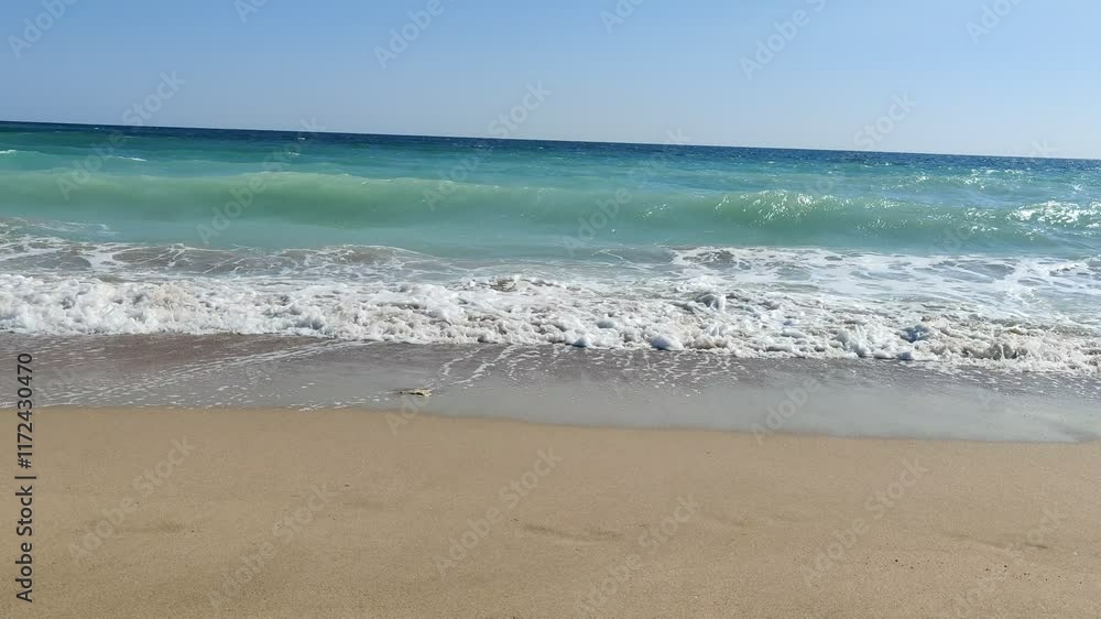 Agitated Black Sea Beach with Turquoise Waters Agitated Black Sea Beach with Turquoise Waters