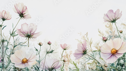 Wallpaper Mural Elegant wedding invitation card background vector. Minimal hand painted watercolor botanical flowers texture template background. Design for wedding, vip cover, poster, rsvp moderncard.Valentine's Day Torontodigital.ca