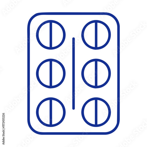 Tablet Blister Icon in Line Style. Vector illustration