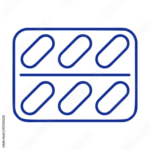 Capsule Blister Icon in Line Style. Vector illustration