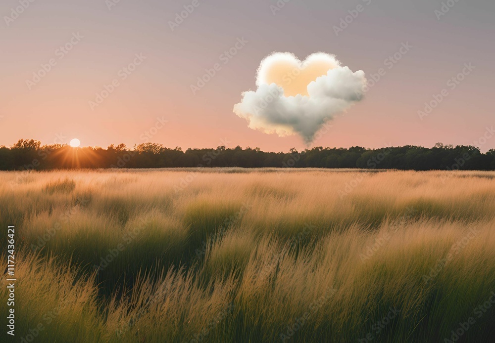 Fototapeta premium Heart-shaped sky
