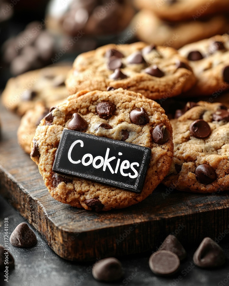 Chocolate Chip Cookies with Chalkboard Label Chocolate Chip Cookies with Chalkboard Label