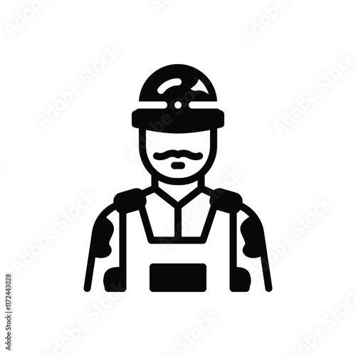 Black solid icon for  army