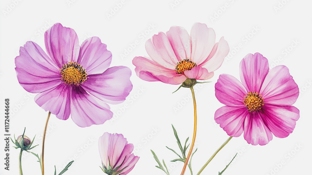 Elegant wedding invitation card background vector. Minimal hand painted watercolor botanical flowers texture template background. Design for wedding, vip cover, poster, rsvp moderncard.Valentine's Day