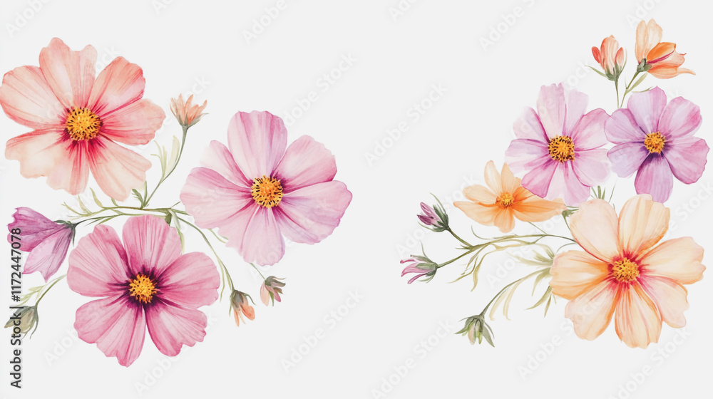 Elegant wedding invitation card background vector. Minimal hand painted watercolor botanical flowers texture template background. Design for wedding, vip cover, poster, rsvp moderncard.Valentine's Day Elegant wedding invitation card background vector. Minimal hand painted watercolor botanical flowers texture template background. Design for wedding, vip cover, poster, rsvp moderncard.Valentine's Day