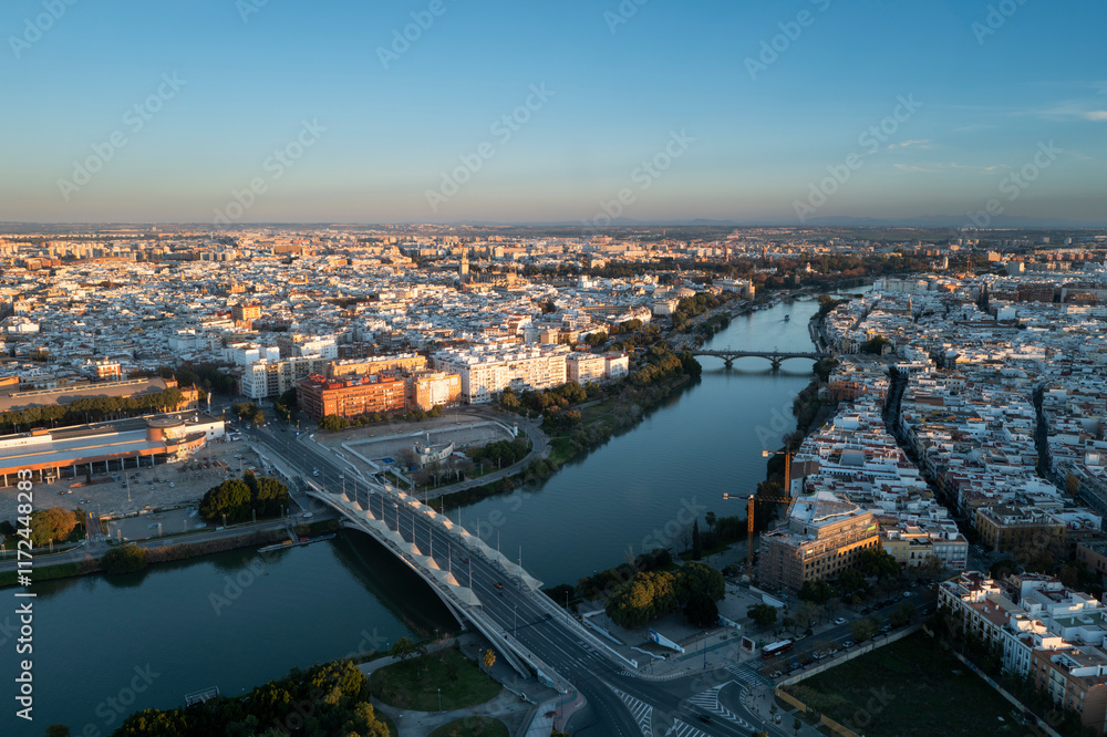 Fototapeta premium view of Sevilla at the evening