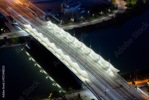 view of Sevilla by night, photo