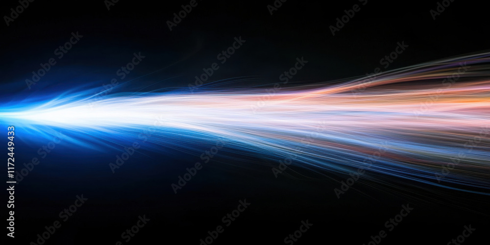 Dynamic blue and orange lines swirl gracefully against dark background, creating sense of motion and energy Dynamic blue and orange lines swirl gracefully against dark background, creating sense of motion and energy