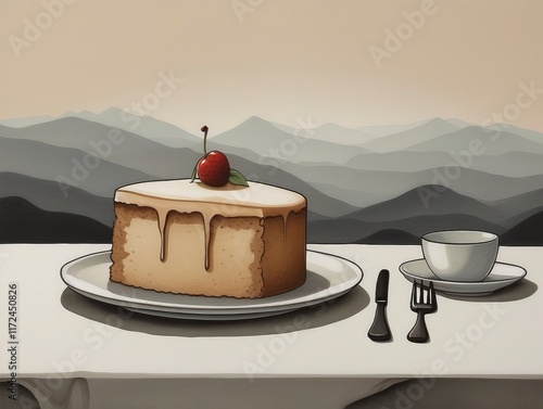 chocolate cake with cherry