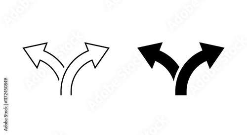 Two way direction arrow icon. Double arrows sign symbol