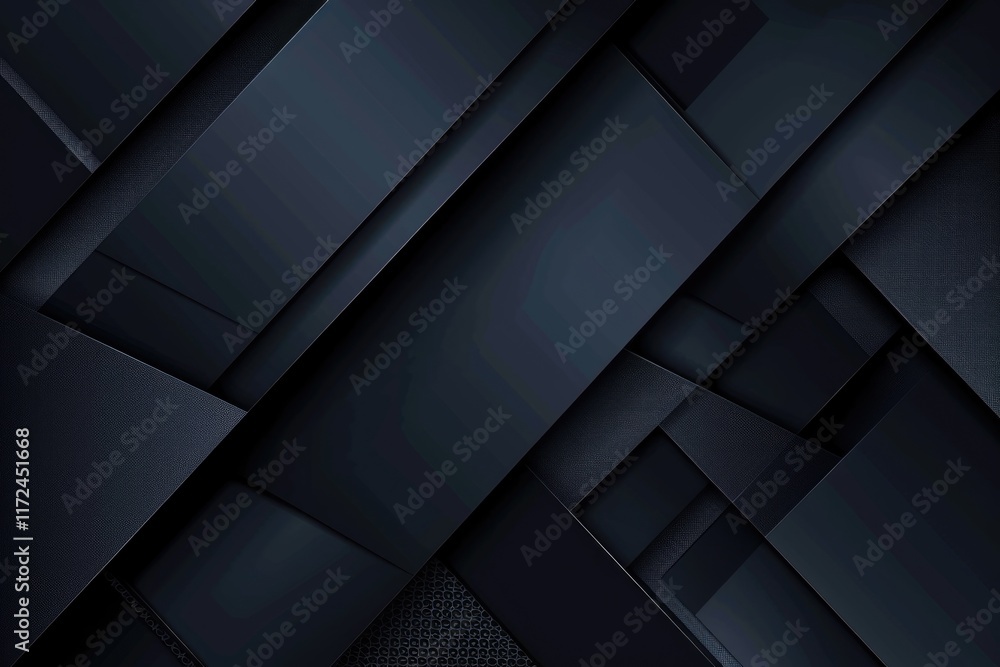 Modern abstract black blue background with geometric shapes and 3D effects. Modern abstract black blue background with geometric shapes and 3D effects.