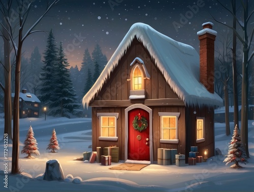 christmas house in the forest