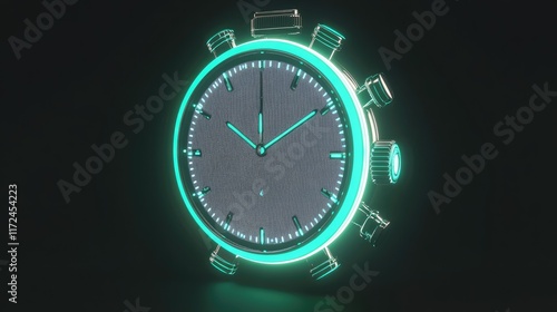 Wallpaper Mural A futuristic glowing watch with a sleek design and illuminated features. Torontodigital.ca