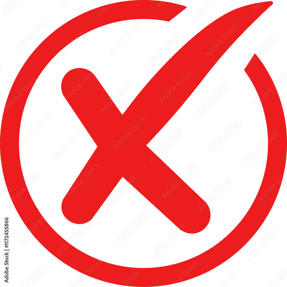 Obraz premium Wrong Symbol Icon