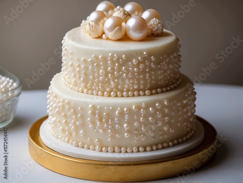 white wedding cake