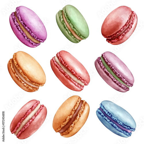 Wallpaper Mural colorful macarons isolated on white transparent background Torontodigital.ca