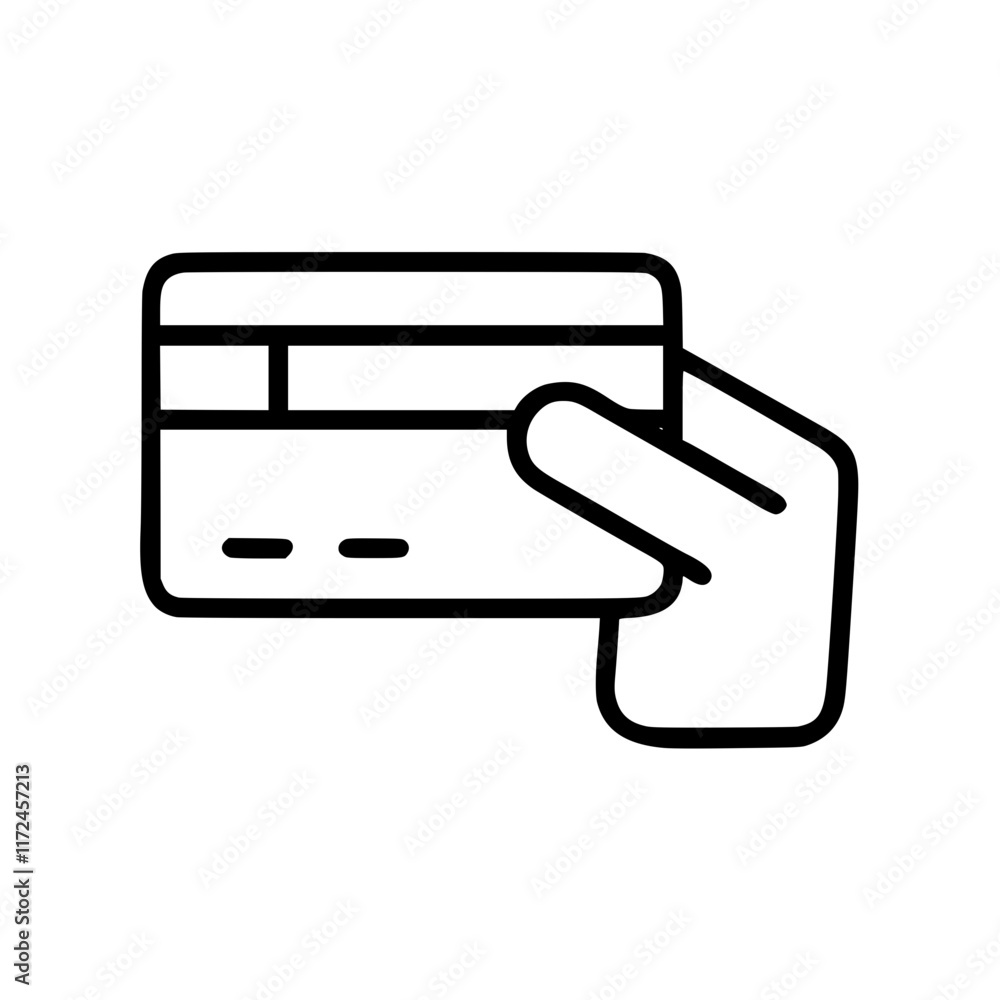 Credit card in outline icon style, business and finance theme. Credit card in outline icon style, business and finance theme.
