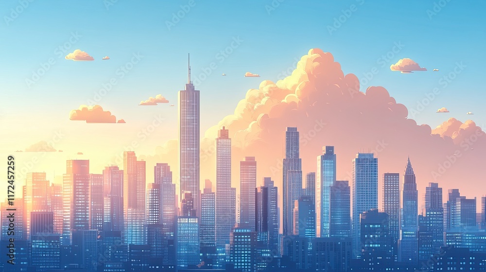 Modern office building skyscrapers in the city as a wallpaper. - Modern office building skyscrapers in the city as a wallpaper. -