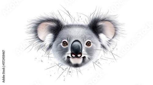 Adorable Koala Digital Painting: Australian Wildlife Portrait AI Generated photo