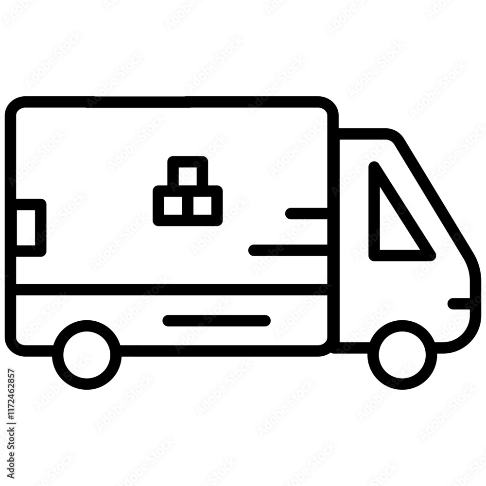 Delivery Truck Line Icon Style Delivery Truck Line Icon Style