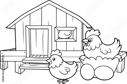 Farm Hen House Chickens Eggs Rural Wooden Coop Poultry
