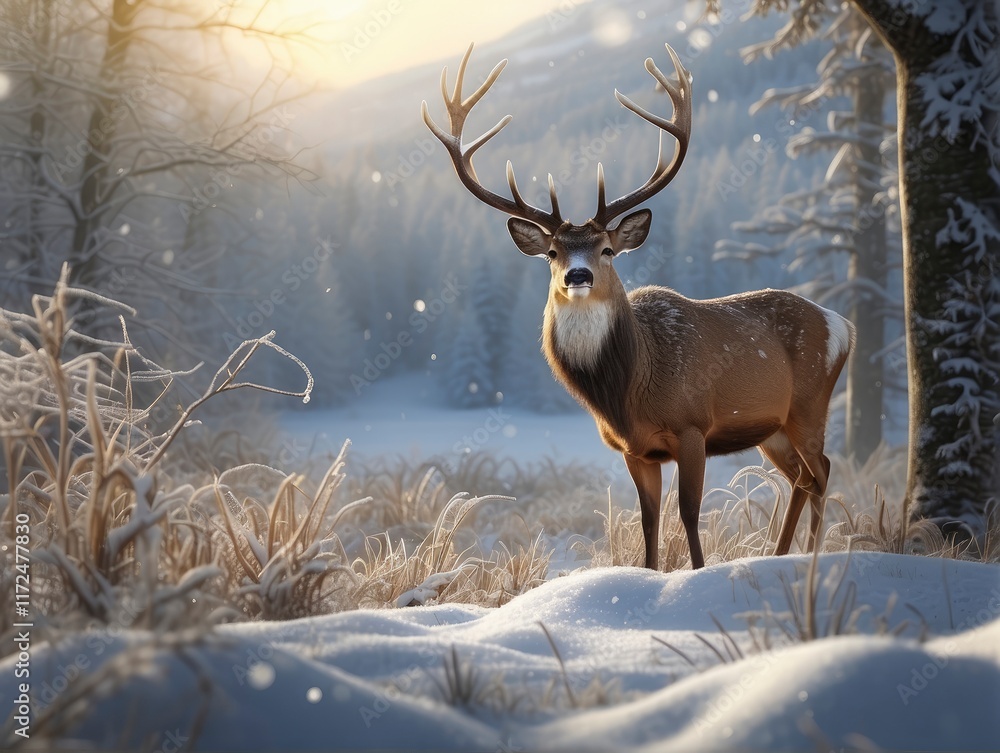 deer in winter deer in winter