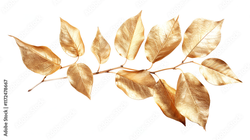 Golden ivy leaves patter , Plants gold. Hand drawn sketch style , Elements isolated on white background ,Yellow Leaves Border on White Background Golden ivy leaves patter , Plants gold. Hand drawn sketch style , Elements isolated on white background ,Yellow Leaves Border on White Background