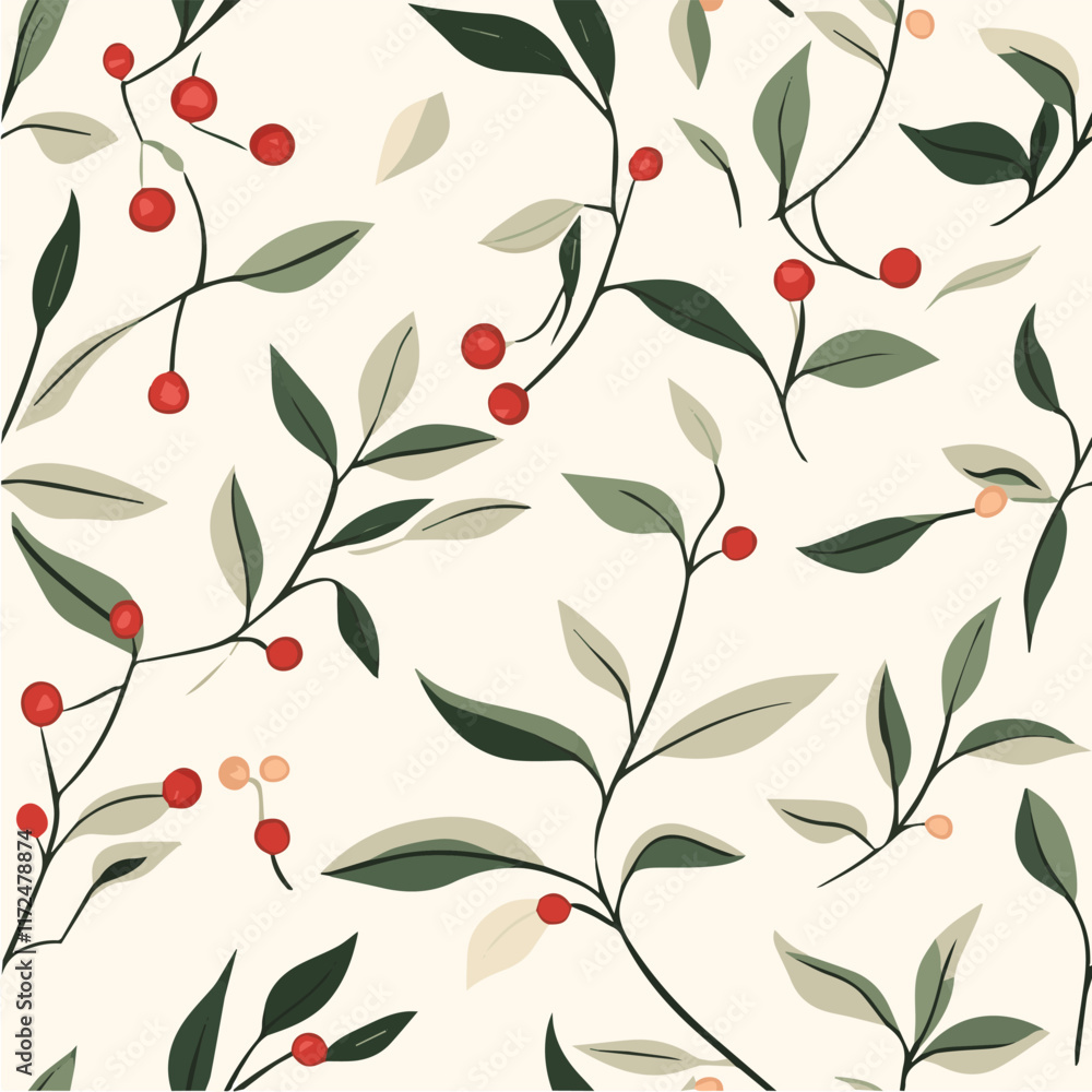 Fototapeta premium Illustration vector of Cherry’s Seamless Pattern