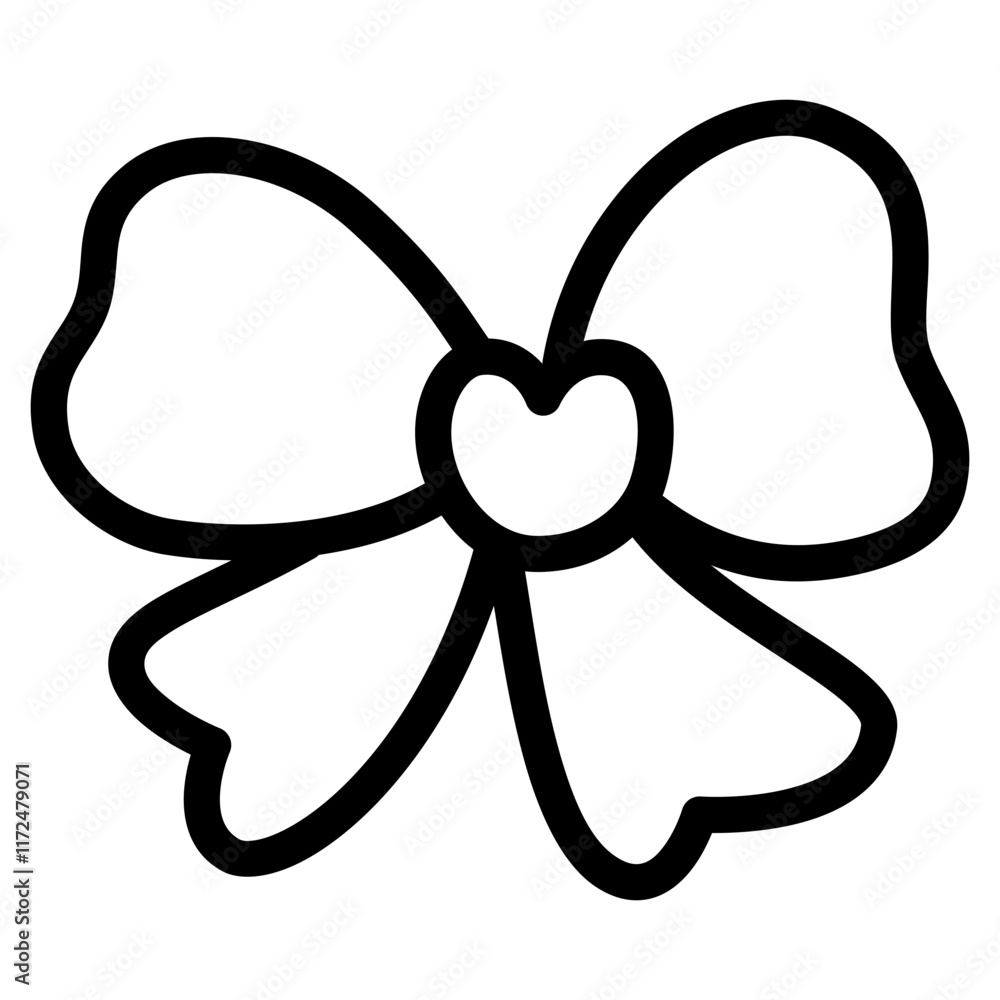 cute kawaii Ribbon bow coloring outline cartoon doodle illustration cute kawaii Ribbon bow coloring outline cartoon doodle illustration