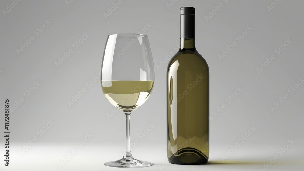Isolated white wine glass and bottle on a clear background cutout-gigapixel-standard-scale-4_00x Isolated white wine glass and bottle on a clear background cutout-gigapixel-standard-scale-4_00x