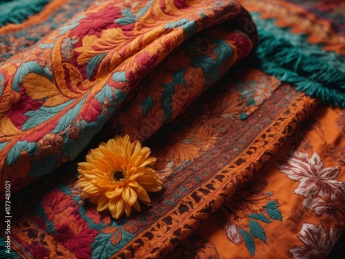 colorful scarf and fabric