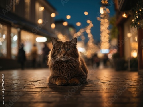 cat in the night