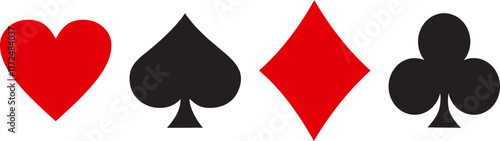 Suit deck of playing cards. Vector Illustration.