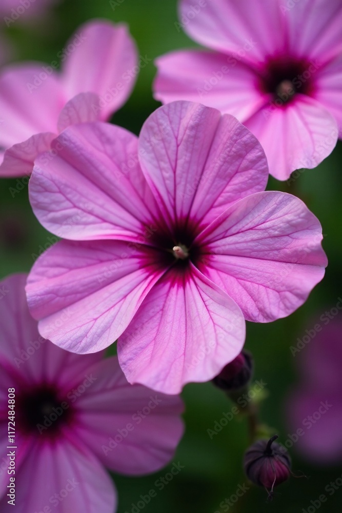 Delicate violet pink flower petals unfolding in a garden, colors, petals, pink Delicate violet pink flower petals unfolding in a garden, colors, petals, pink