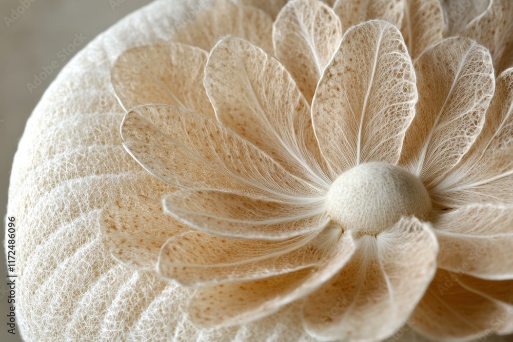 Fototapeta premium Delicate Beige Flower on Textured Background