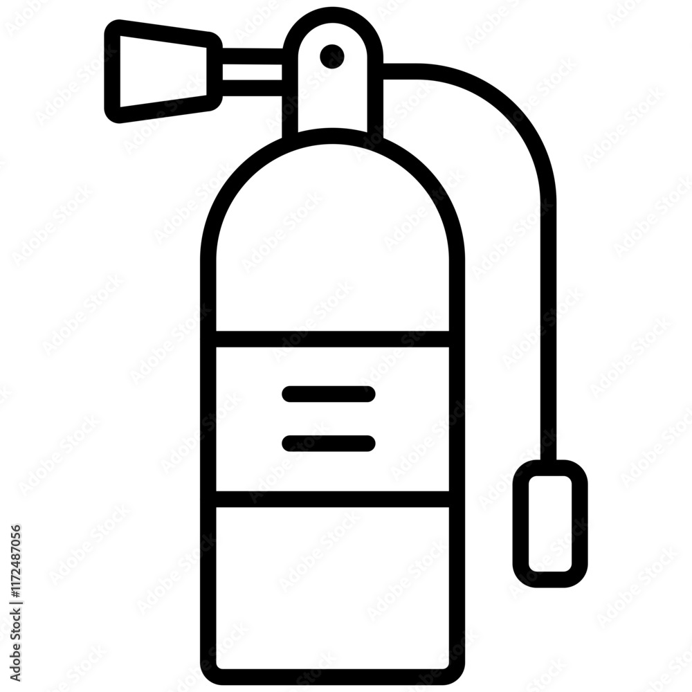 Fire Extinguisher Line Icon Style Fire Extinguisher Line Icon Style