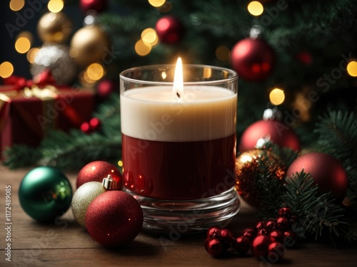 christmas candle and christmas tree