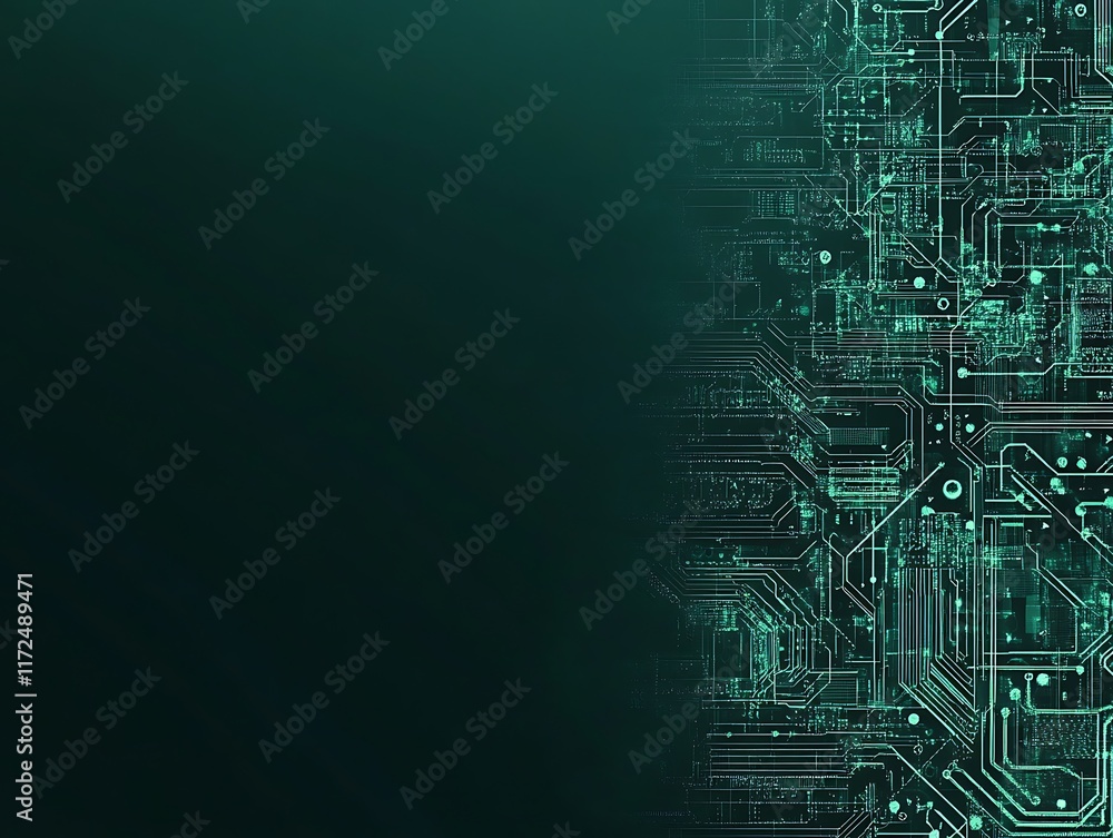 Fototapeta premium Abstract Green Circuit Board Technology Design