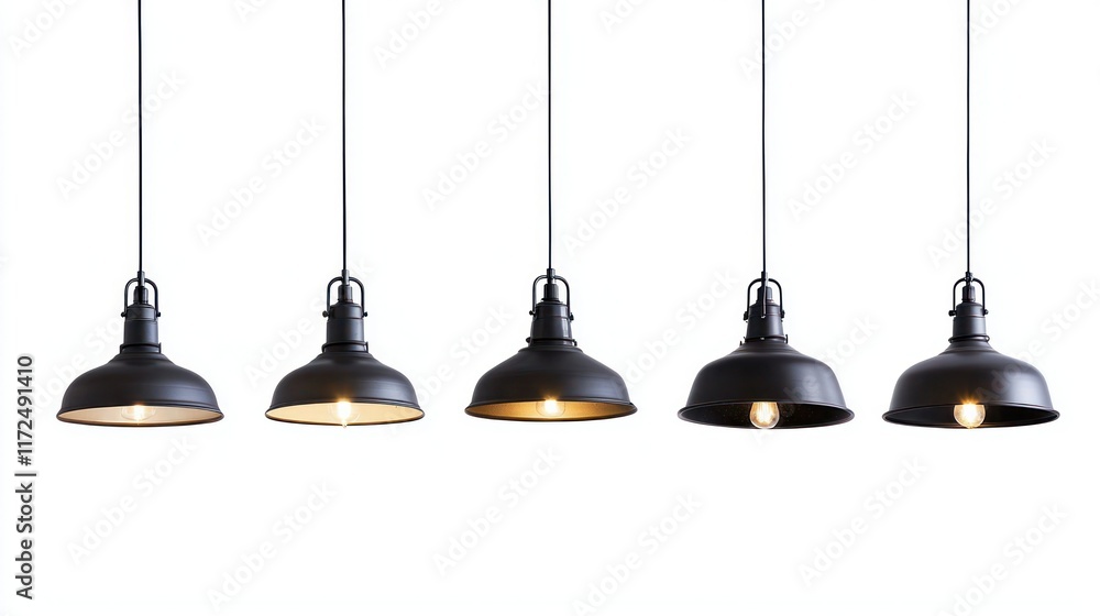 Obraz premium Collection of Pendant Light front view full length on white background.