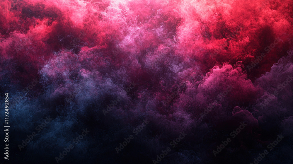 Fototapeta premium Red, blue smoke cloudscape background for overlay or texture
