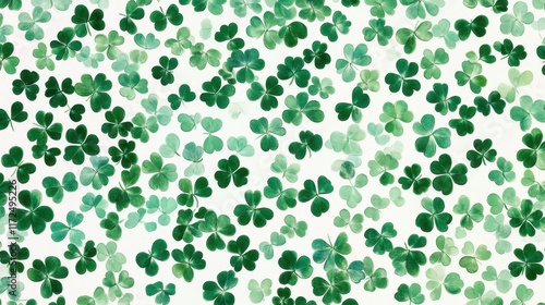 Four Clover with snow in winter season, Lucky clover leaves with four leaf,Clover flowers background,Patricks day,Spring flower pattern,St. Patrick s day seamless pattern,copy space.