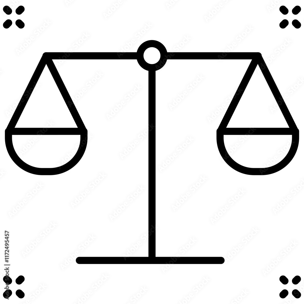 Justice Line Icon Style Justice Line Icon Style