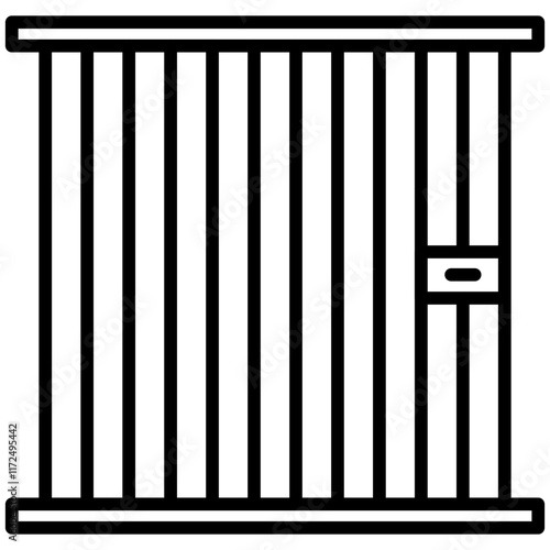 Jail Line Icon Style