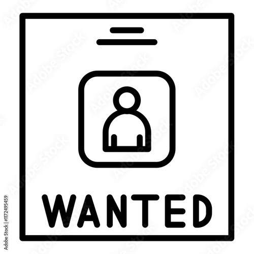 Wanted Line Icon Style
