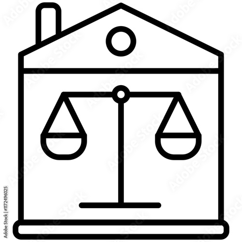Property Law Line Icon Style