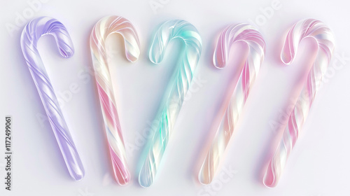 collection of candy canes with stirps  photo