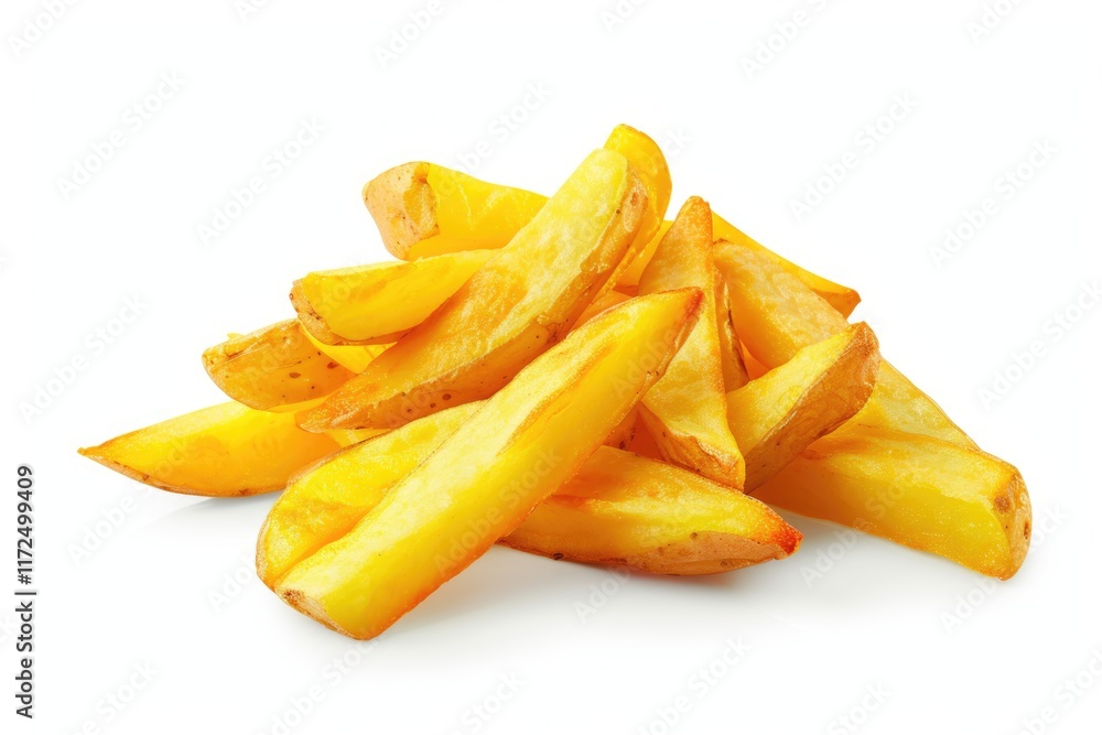 French Fried Potatoes isolated on white background French Fried Potatoes isolated on white background