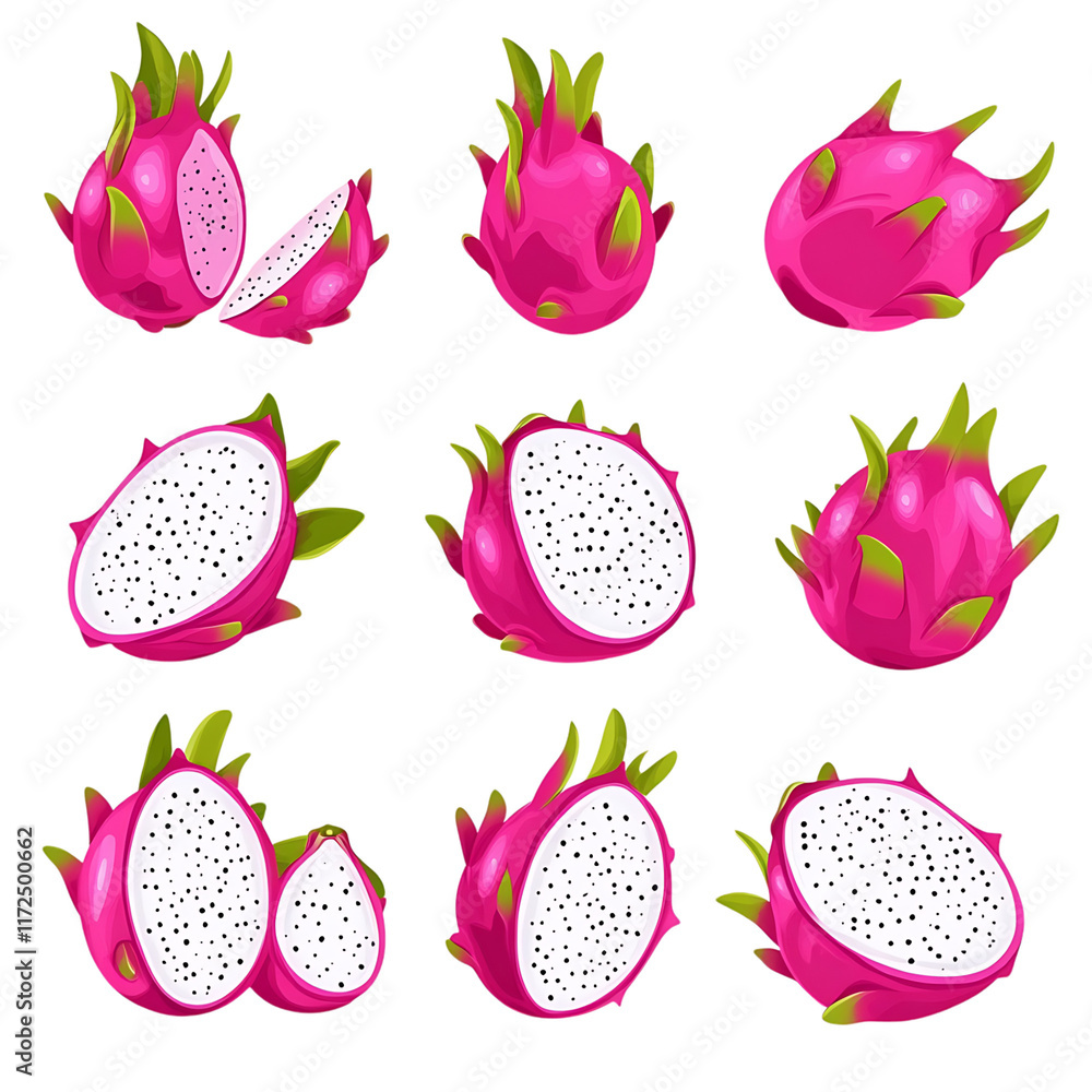 dragon fruit isolated on white dragon fruit isolated on white
